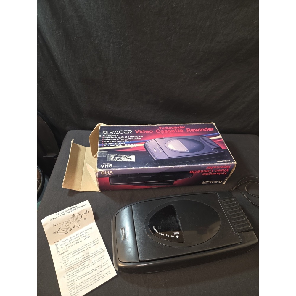 Racer Turbowinder Video Cassette‎ Rewinder VHS SY-1000 With Box And User Manual